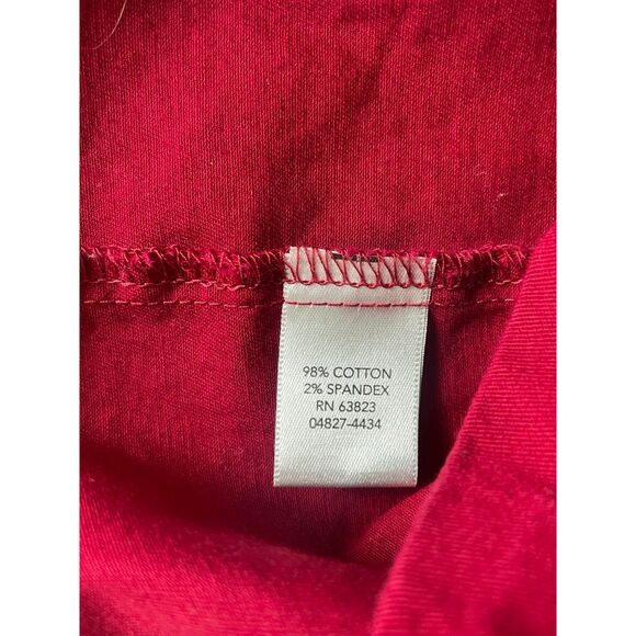 CJ Banks Women's Plus Size 3X Red Shirt Jacket 3/4 Sleeve Button Front - Picture 5 of 8